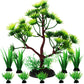 Pack of 10 Artificial Plants Aquarium Decoration Green Plastic Plants