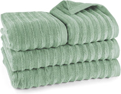 Pure Label 6-Piece Hand Towel Set with Hanging Loops Made of 100% Cotton, Absorbent and Soft, 2 x Bath Towels (70 x 140 cm), 2 x Hand Towels (50 x 100 cm), 2 x Guest Towels (30 x 50 cm),