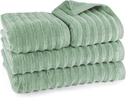 Pure Label 6-Piece Hand Towel Set with Hanging Loops Made of 100% Cotton, Absorbent and Soft, 2 x Bath Towels (70 x 140 cm), 2 x Hand Towels (50 x 100 cm), 2 x Guest Towels (30 x 50 cm),