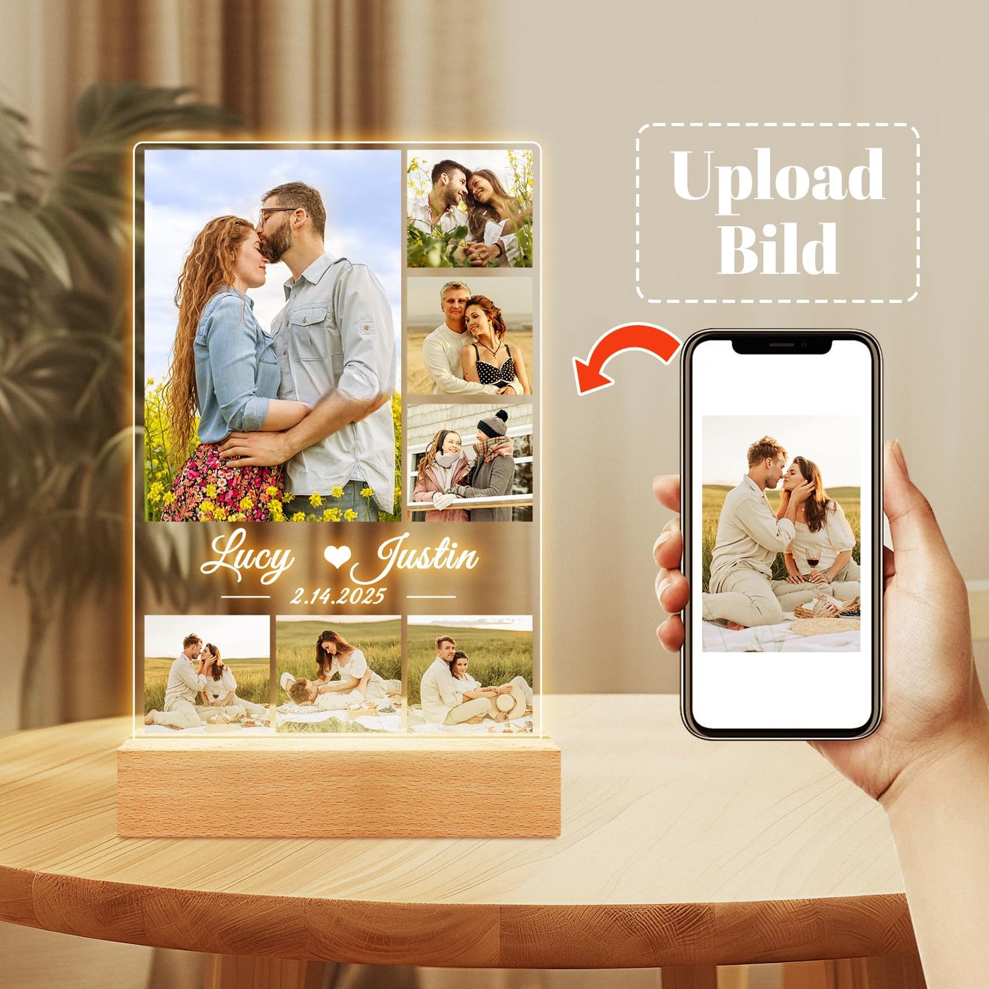 Personalised Christmas Gifts for Women & Men, Personalised Picture Frame with Photo, Photo Gifts Personalised for Him Her, Personalised Gifts