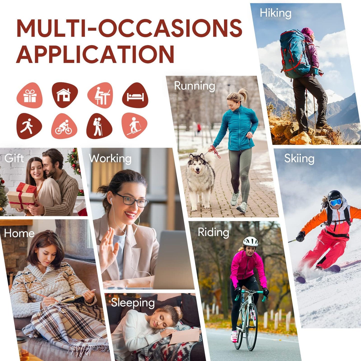 Airabc 5 Pairs of Women's Thermal Socks, Warm Winter Socks, Colourful Cosy and Breathable