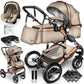 3-in-1 XXL Complete Pram Set incl. Baby Carrycot, Buggy, Sports Seat & Car Seat