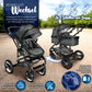 3-in-1 XXL Complete Pram Set incl. Baby Carrycot, Buggy, Sports Seat & Car Seat