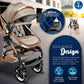 3-in-1 XXL Complete Pram Set incl. Baby Carrycot, Buggy, Sports Seat & Car Seat