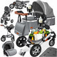Kesser® Loops 3-in-1 Combination Pram, Complete Set Including Baby Tub & Buggy Sports Seat & Baby Car Seat, Full Rubber Tyres
