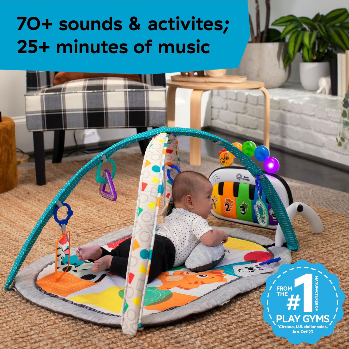 Baby Einstein, 4 in 1 Kickin' Tunes Spieldecke mit 70+ Geräuschen, 25+ Minuten Musik
