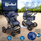 3-in-1 XXL Complete Pram Set incl. Baby Carrycot, Buggy, Sports Seat & Car Seat