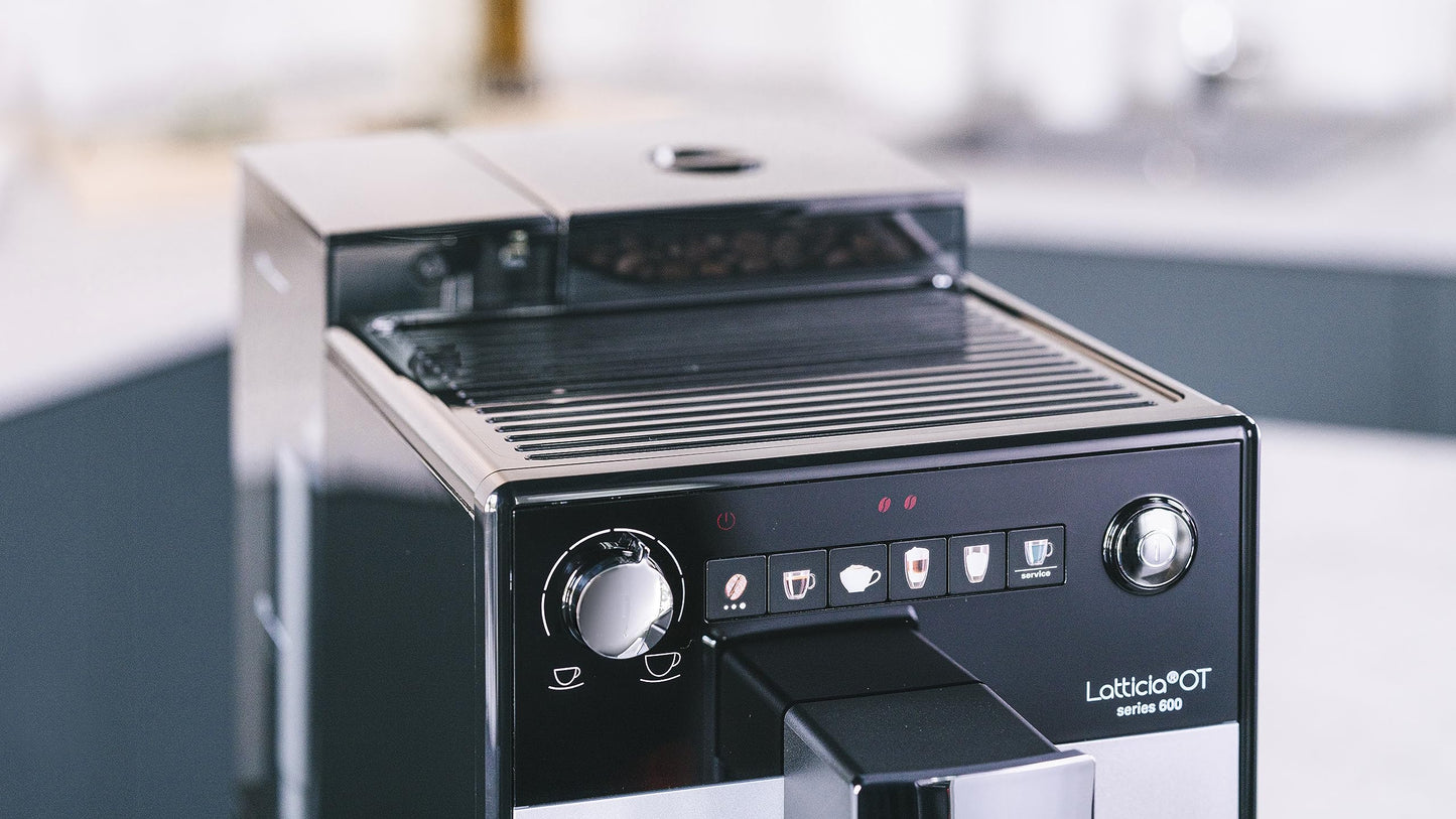 Melitta Latticia OT - Kaffeevollautomat mit Milchsystem, Kaffeemaschine mit Mahlwerk für z. B. Kaffee oder Cappuccino