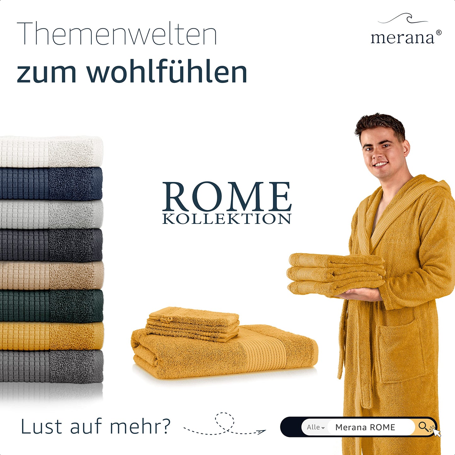 Merana Rome Handtuch Set | saugstark, weich und fusselfrei | Frottier Luxus Qualität | 100% Baumwolle | Oeko-TEX | 4 x Gästetücher (30x50cm))
