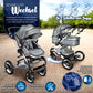 3-in-1 XXL Complete Pram Set incl. Baby Carrycot, Buggy, Sports Seat & Car Seat
