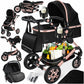 Kesser® Loops 3-in-1 Combination Pram, Complete Set Including Baby Tub & Buggy Sports Seat & Baby Car Seat, Full Rubber Tyres
