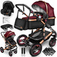 3-in-1 XXL Complete Pram Set incl. Baby Carrycot, Buggy, Sports Seat & Car Seat