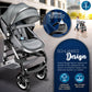 3-in-1 XXL Complete Pram Set incl. Baby Carrycot, Buggy, Sports Seat & Car Seat
