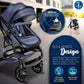 3-in-1 XXL Complete Pram Set incl. Baby Carrycot, Buggy, Sports Seat & Car Seat