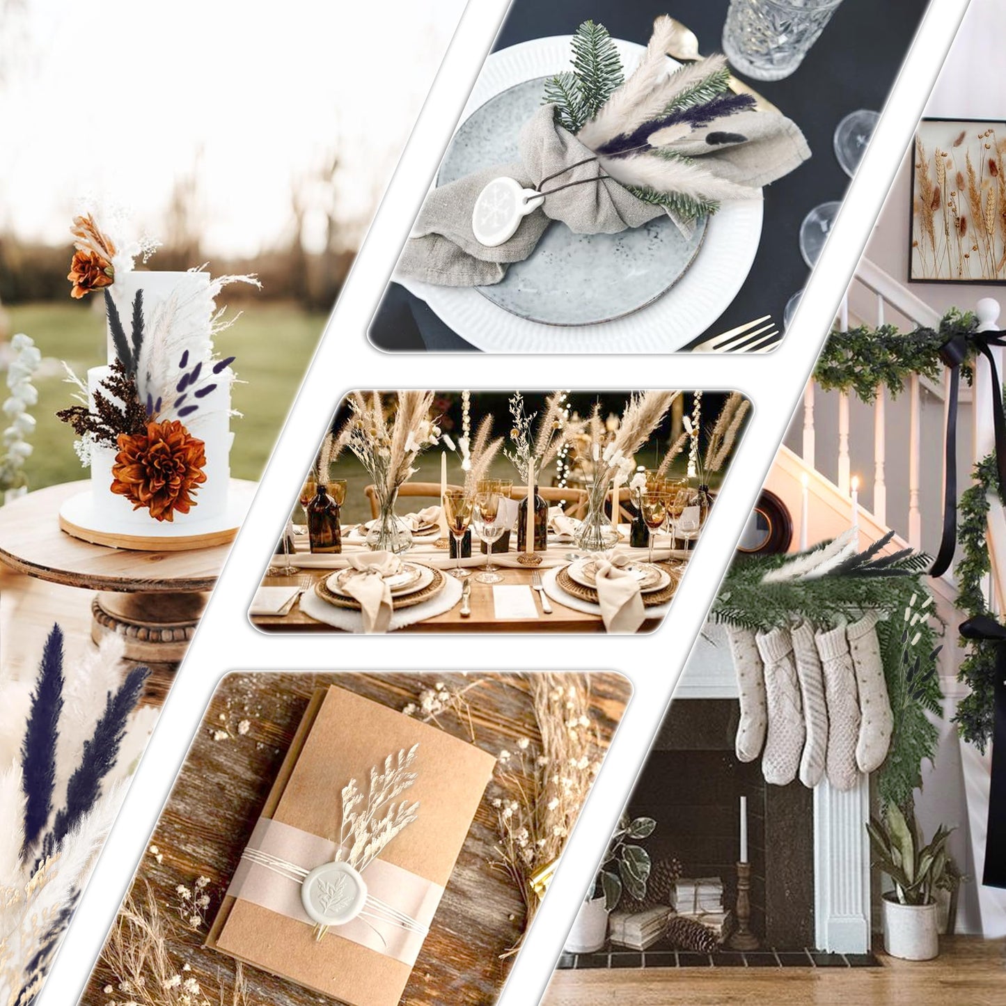 Pampasgras Getrocknet - Natürliche, Braun, Trockenblumen Strauß Dried Flowers, für Heim Decor