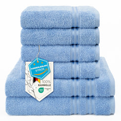 6-Piece Hand Towel Set, 100% Cotton, Soft, Absorbent, Quality Hand Towels Set, 2 Bath Towels 70 x 140 cm, 4 Hand Towels 50 x 100 cm, White