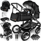 3-in-1 XXL Complete Pram Set incl. Baby Carrycot, Buggy, Sports Seat & Car Seat