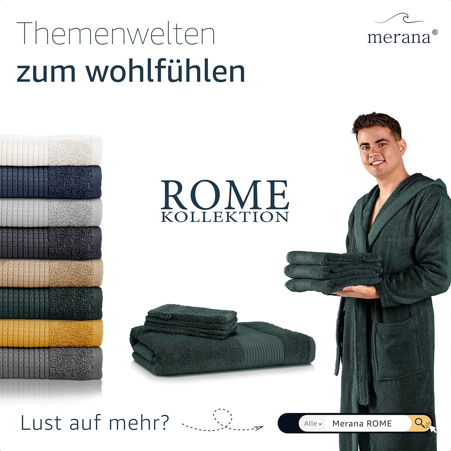 Merana Rome Handtuch Set | saugstark, weich und fusselfrei | Frottier Luxus Qualität | 100% Baumwolle | Oeko-TEX | 4 x Gästetücher (30x50cm))