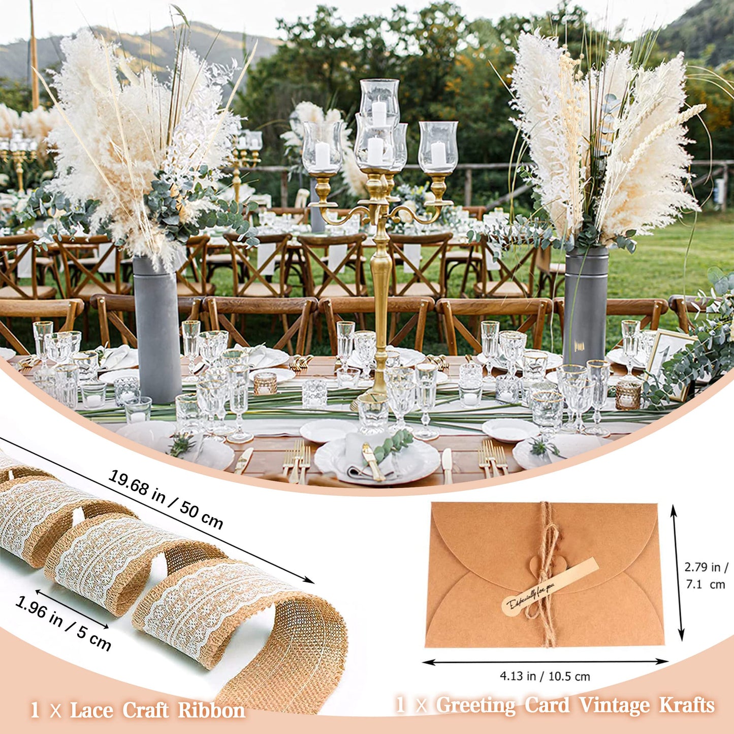 Pampasgras Getrocknet - Natürliche, Braun, Trockenblumen Strauß Dried Flowers, für Heim Decor